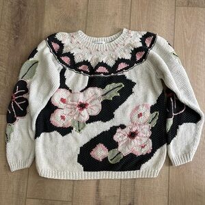 Floral Knit Women's Sweater